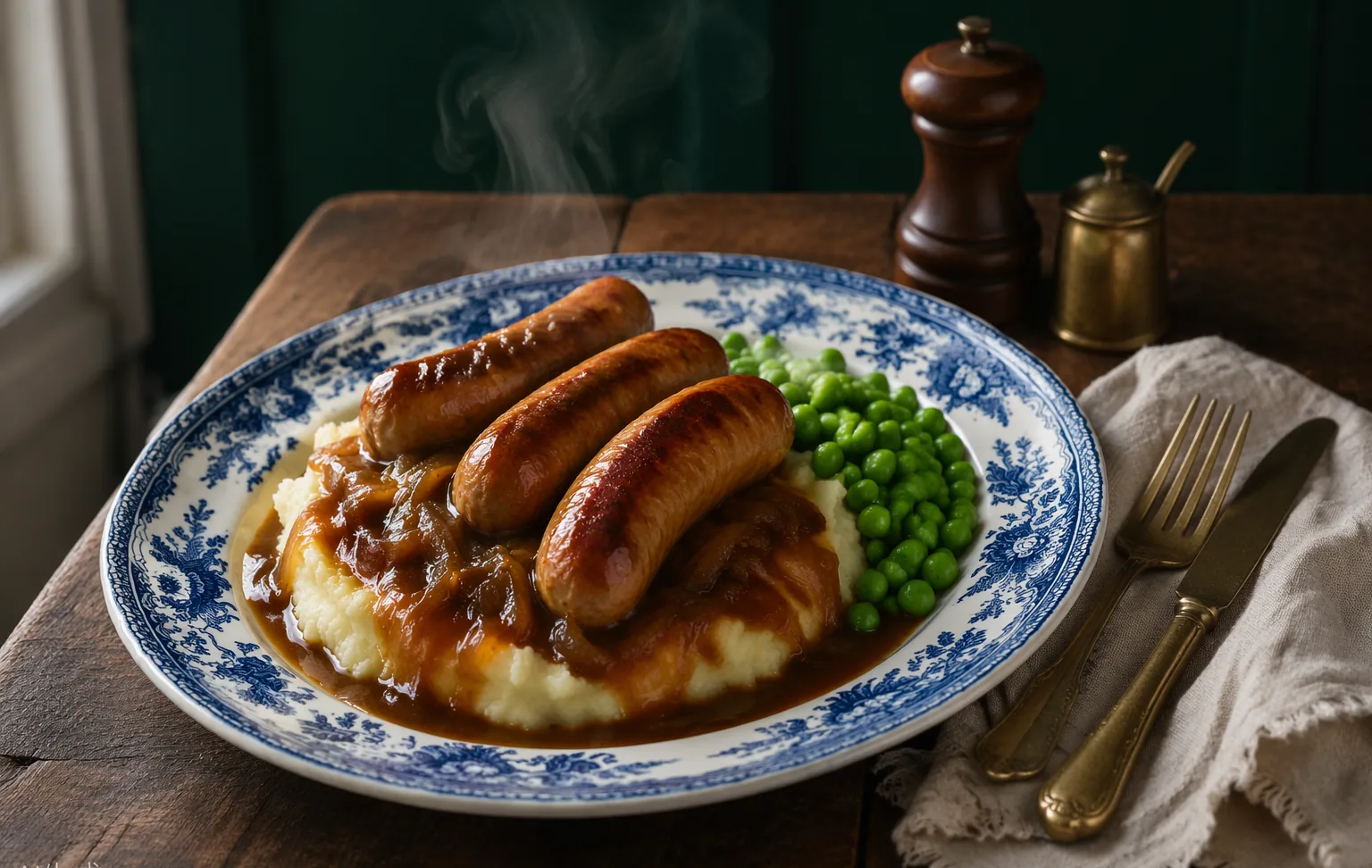 Bangers & Mash with Onion Gravy