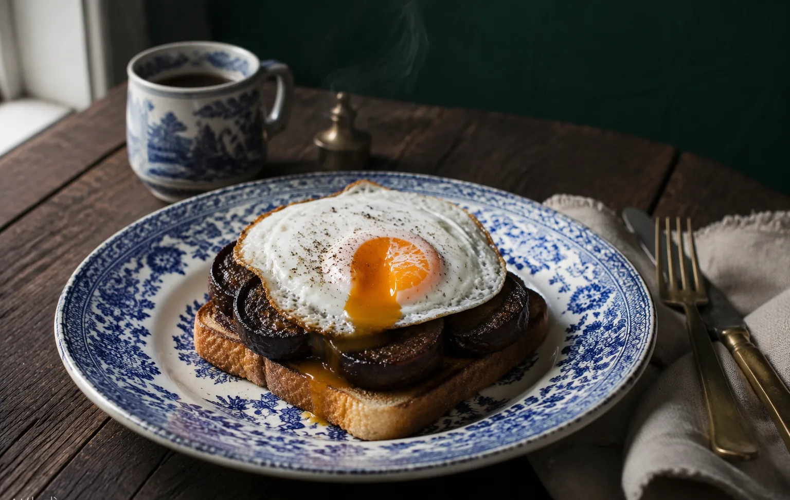 Black Pudding with a Fried Egg