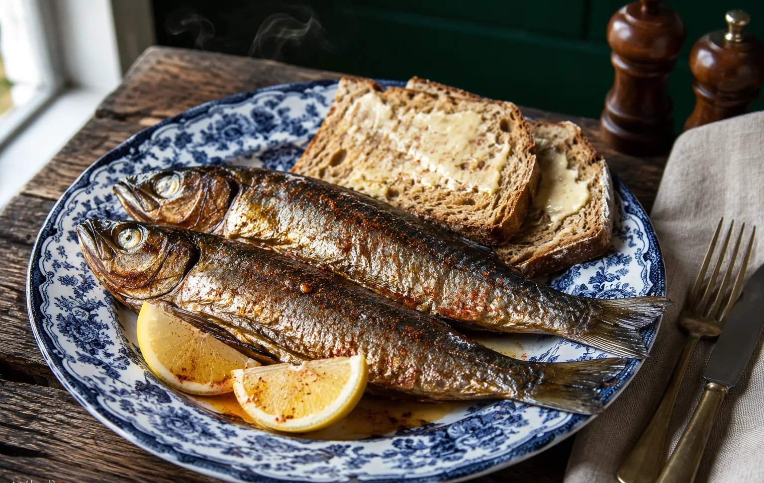 Grilled Kippers with Butter