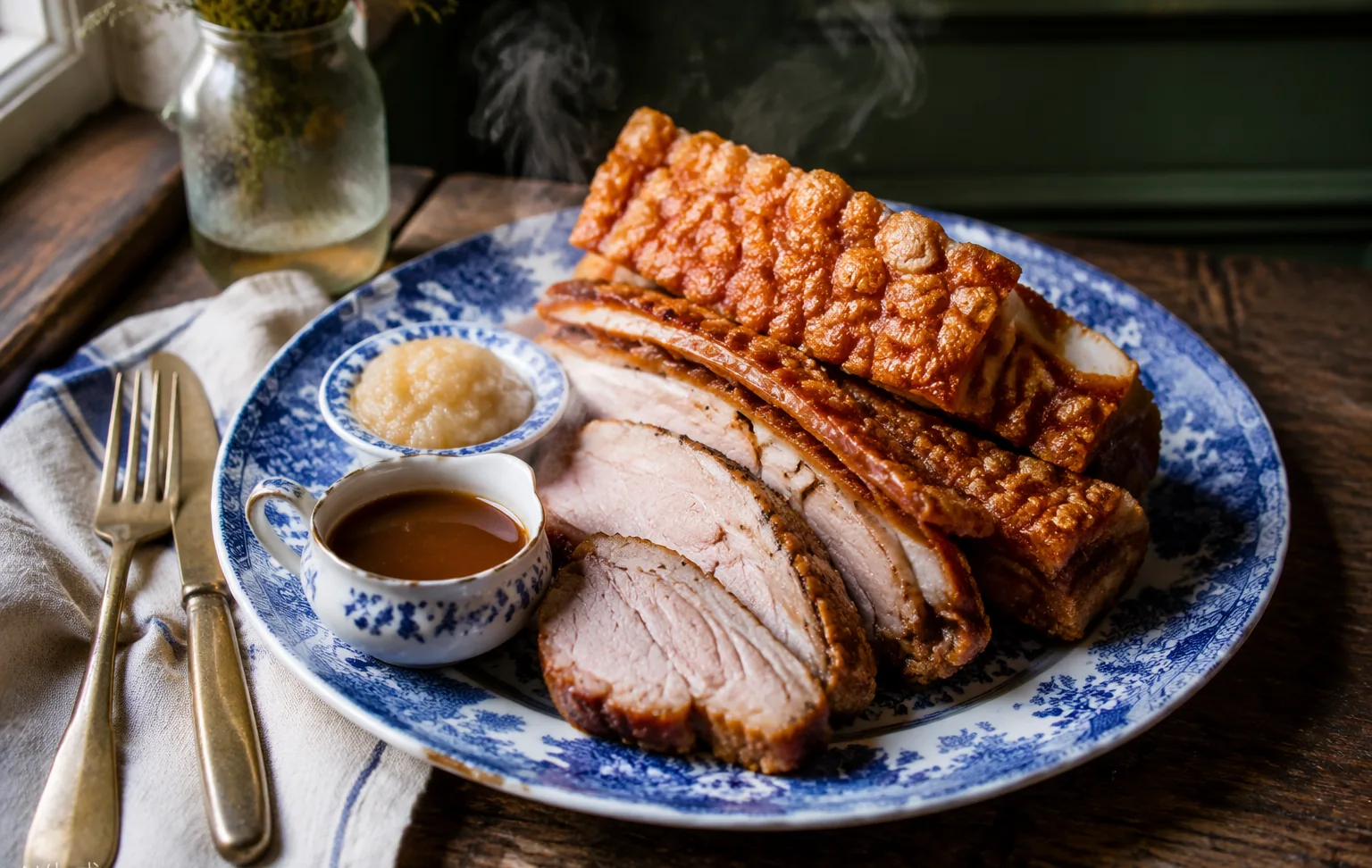 Roast Pork with Crackling & Apple Sauce